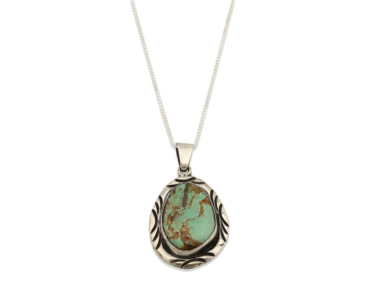 Navajo Necklace .925 Silver Kingman Turquoise Signed C Montoya C.1980's