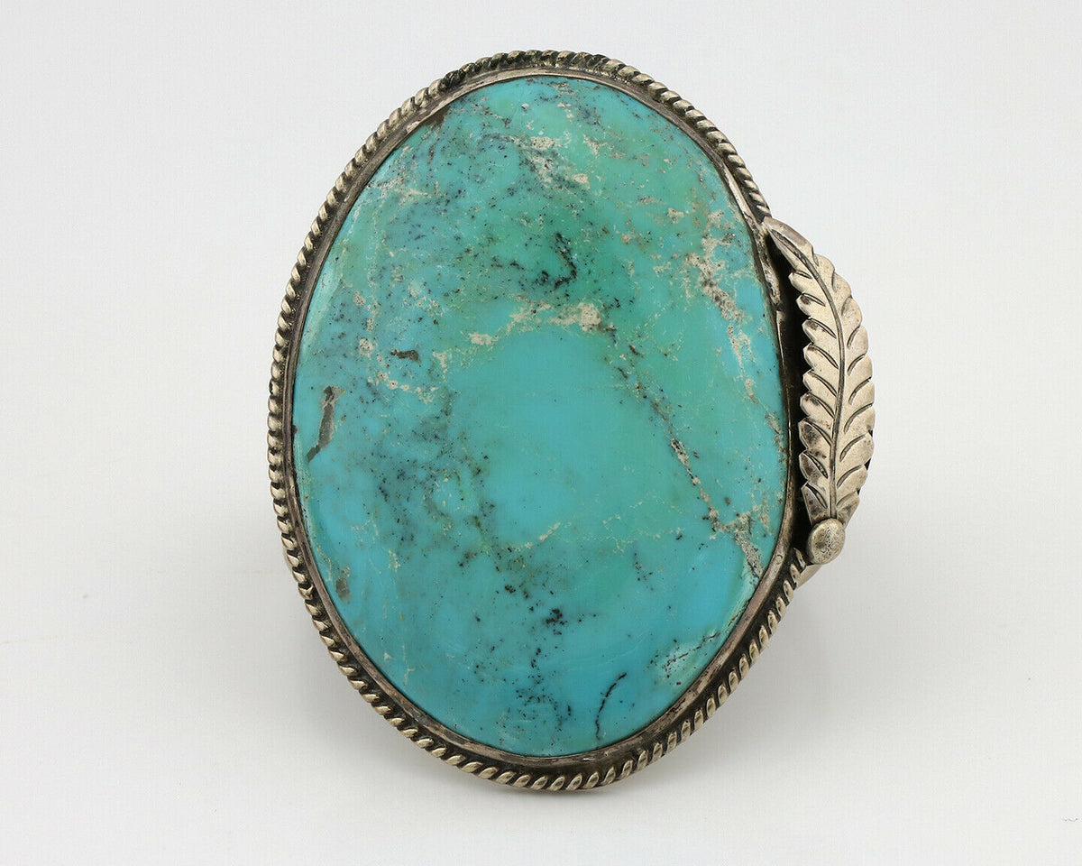 Women's Navajo .925 Silver Kingman Turquoise Native American Artist C.80's