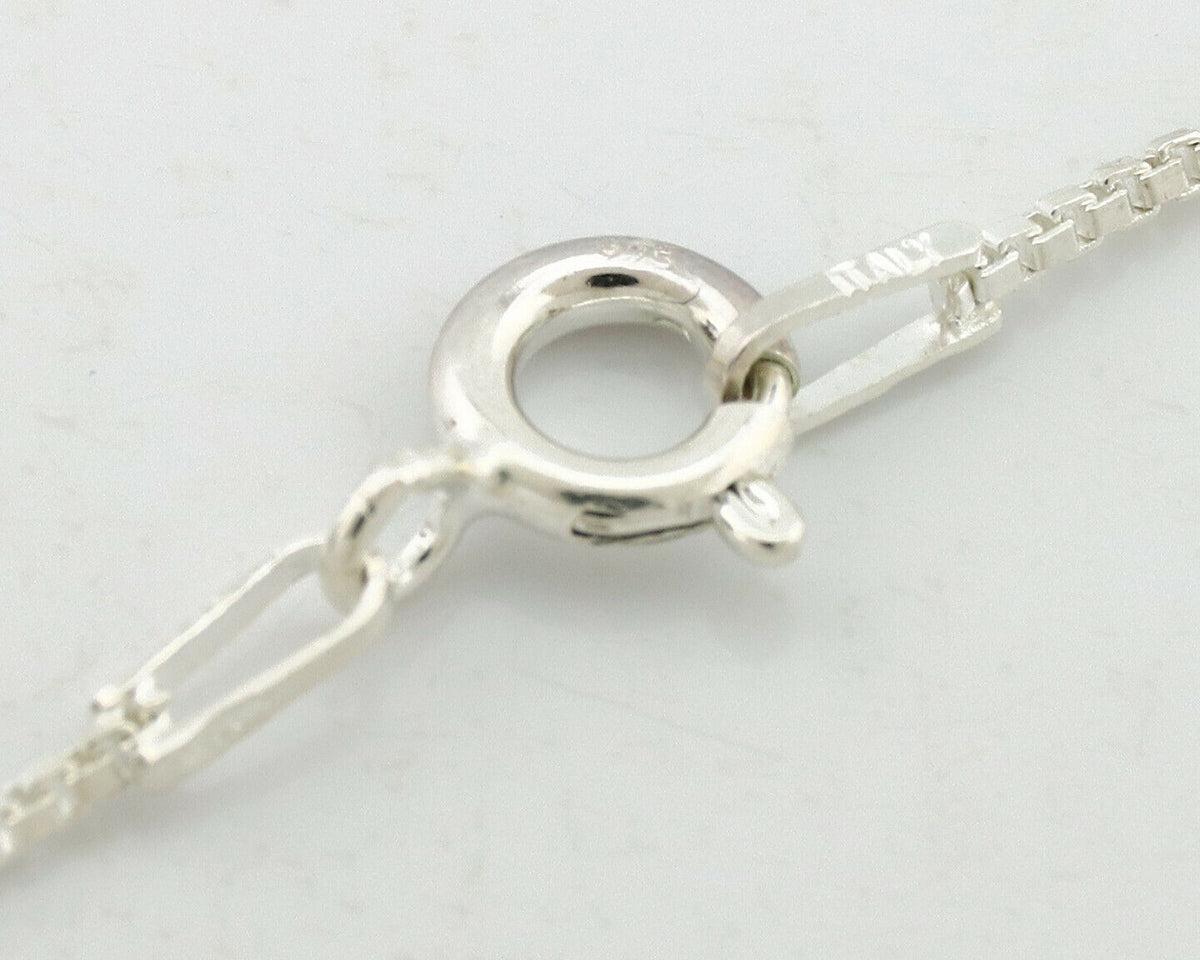 Navajo Necklace .925 Silver Kingman Turquoise Signed Gecko C.1980's
