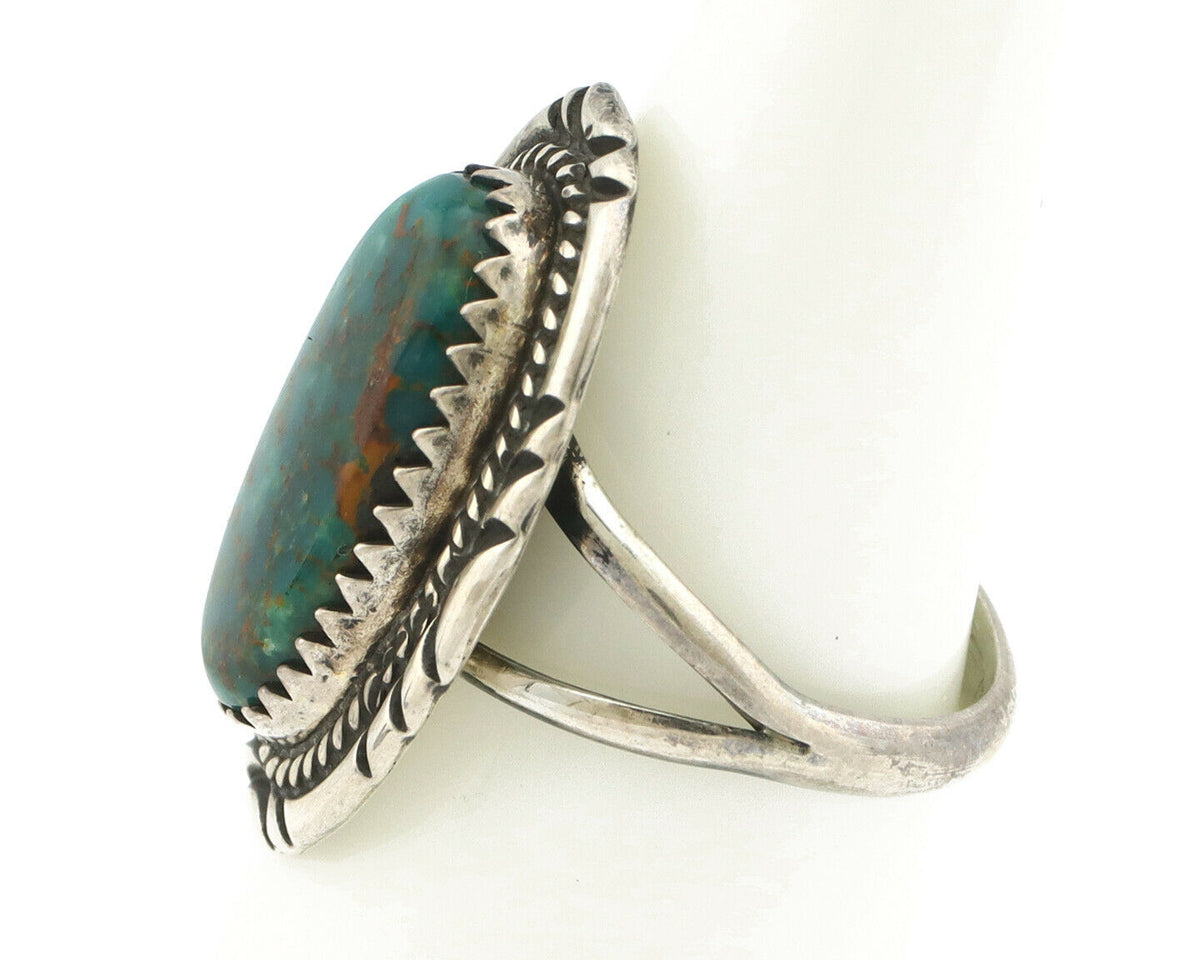 Navajo Ring .925 Silver Turquoise Mountain Signed M Begay C.80's