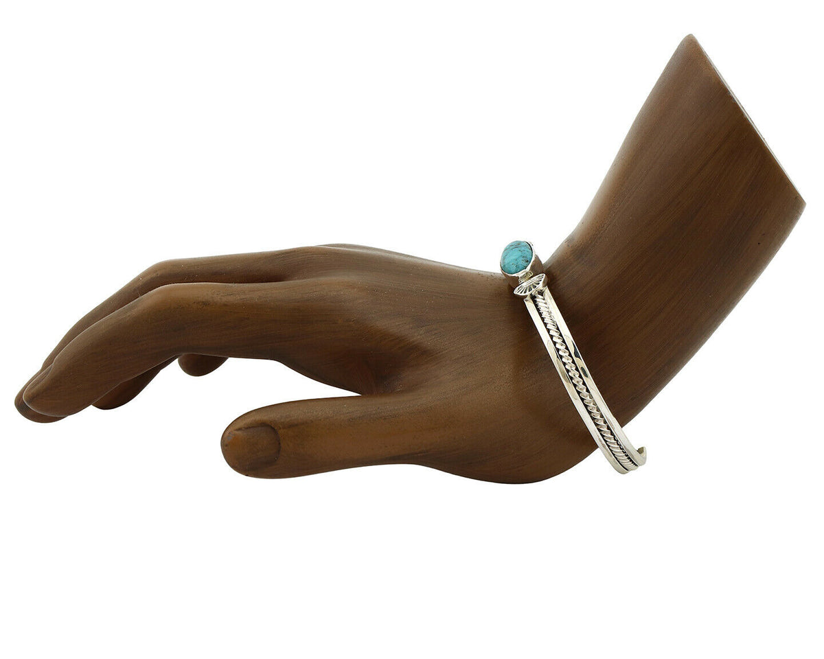 Women's Navajo .925 Silver Nevada Turquoise Artist Inca MFG Circa 1990's
