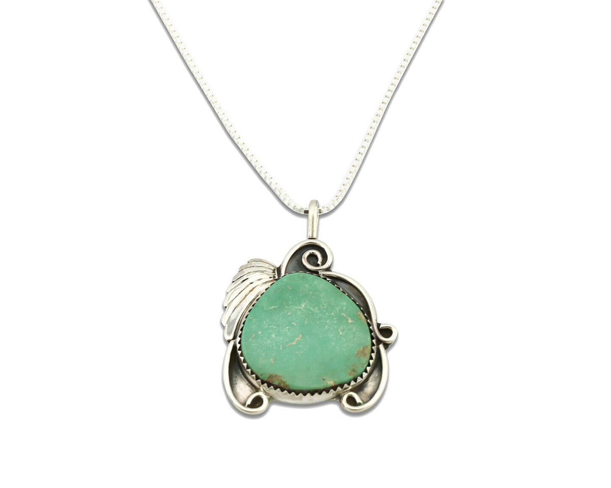Navajo Necklace .925 Silver Kingman Turquoise Native Artist C.1980's
