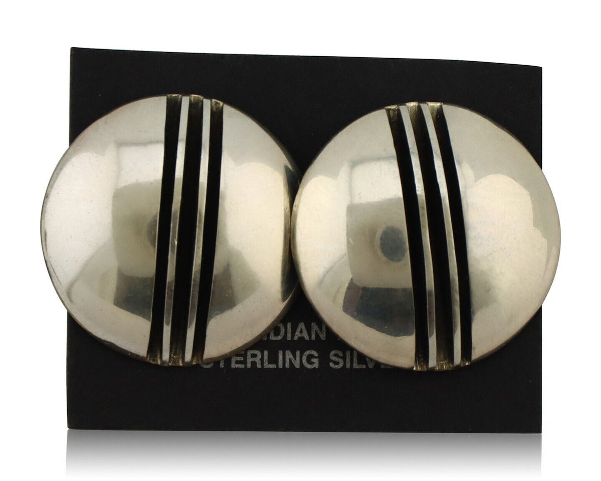 Navajo Earrings 925 Silver Handmade Native American Artist Signed Yazzie C.80's