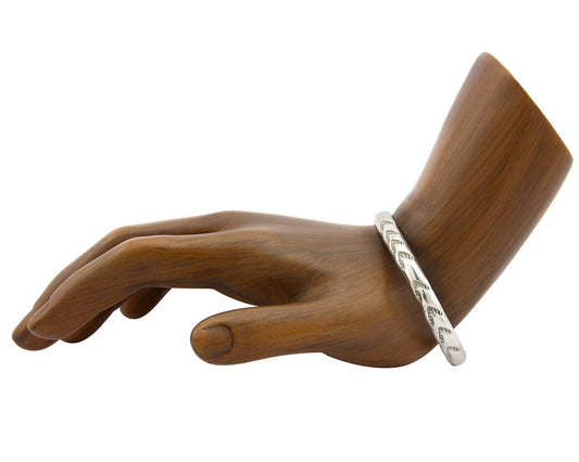 Navajo Bracelet .925 Silver Hand Stamped Arrow Head Artist V Montoya C.80's