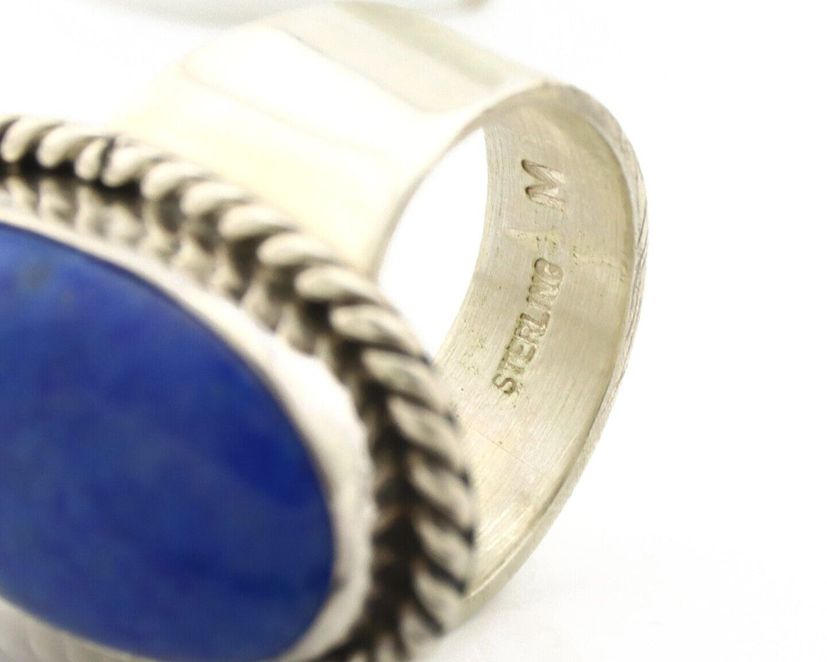Navajo Ring 925 Silver Natural Lapis Artist Signed Wilbur Musket Jr C.80's