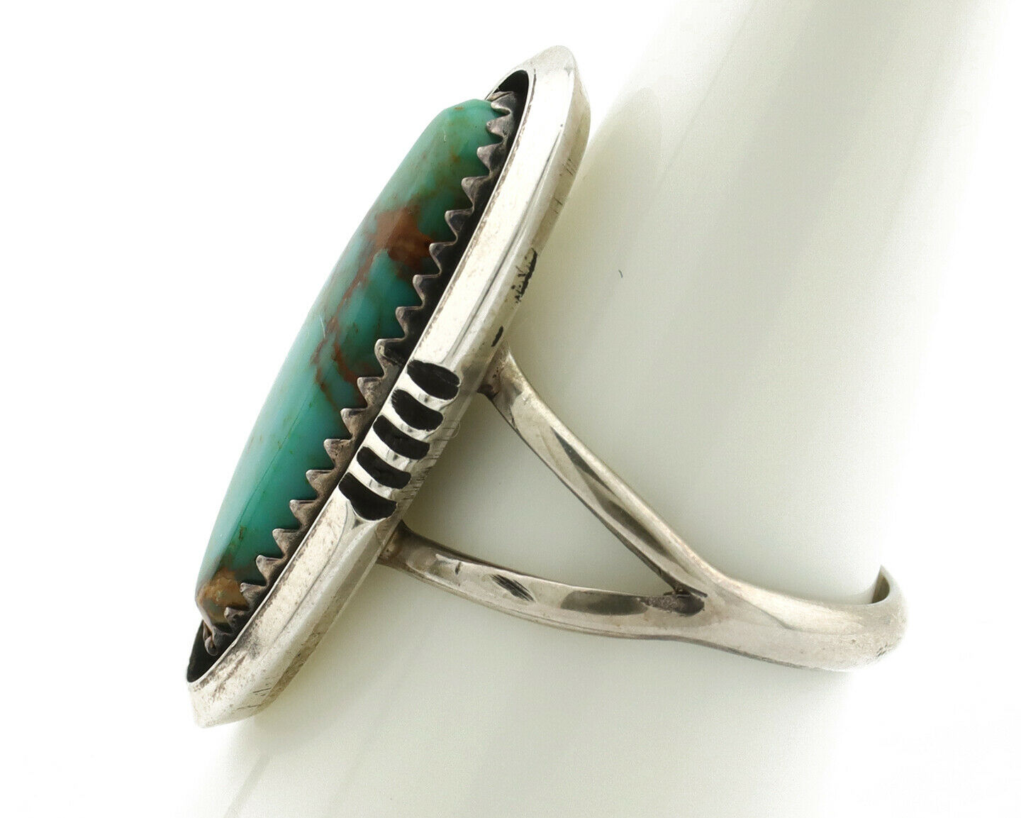Navajo Ring .925 Silver Turquoise Mountain Native American C.80's
