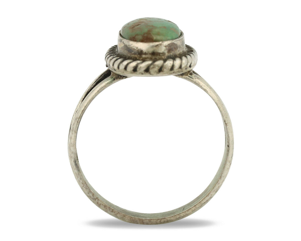 Navajo Ring .925 Silver Manassas Turquoise Artist Native American C.1980's