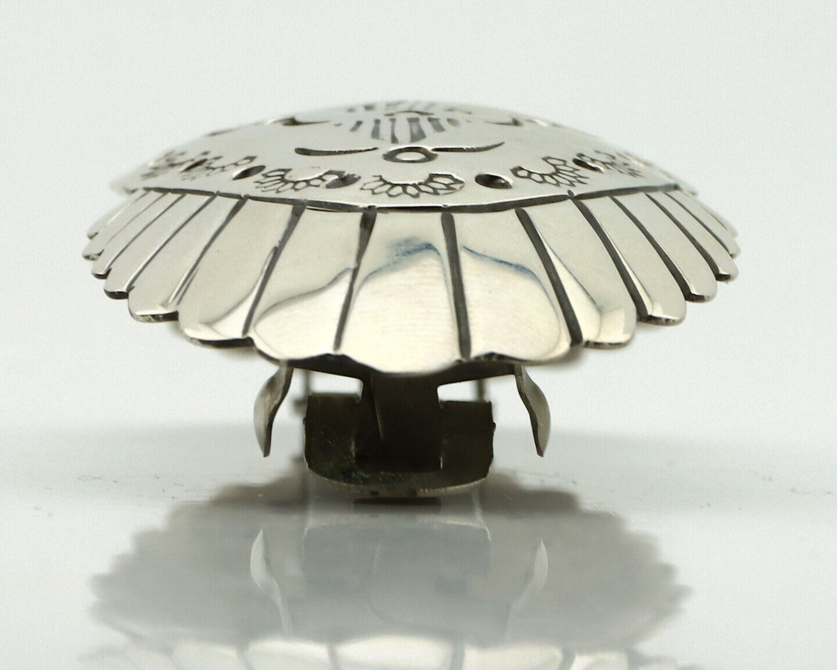 Navajo Hair Clip Barrette .925 Silver Hand Stamped Artist C Montoya C80s