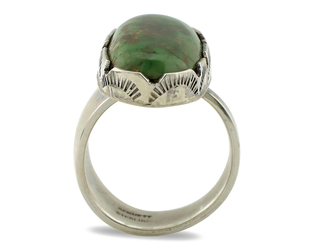 Navajo Ring 925 Silver Royston Turquoise Artist Signed L Benette C.80's