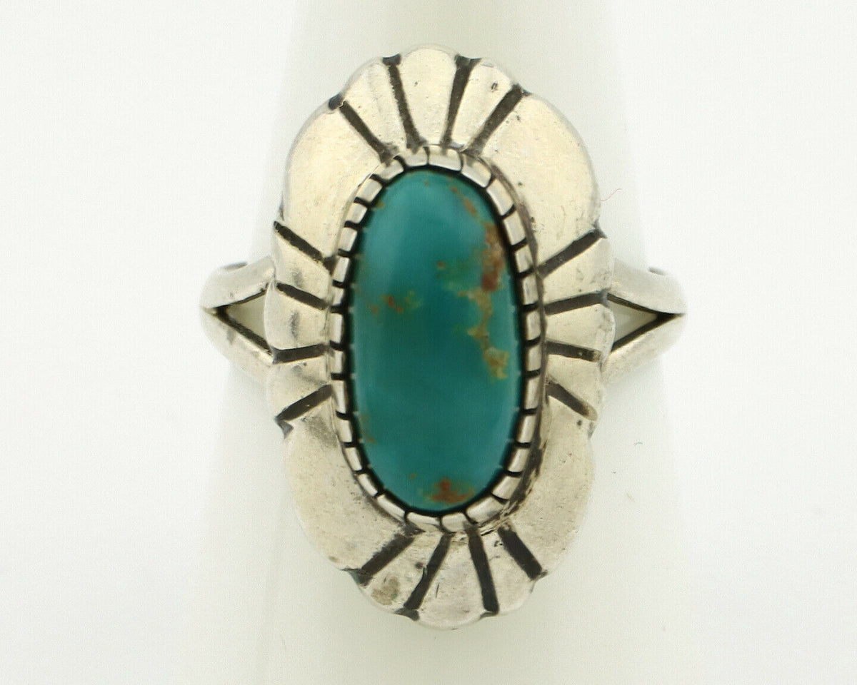 Navajo Ring .925 Silver Arizona Turquoise Signed M Montoya C.80's