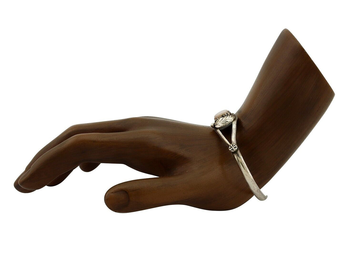 Women's Navajo Bracelet 925 Silver Natural Pink Mussel Native American C.80's