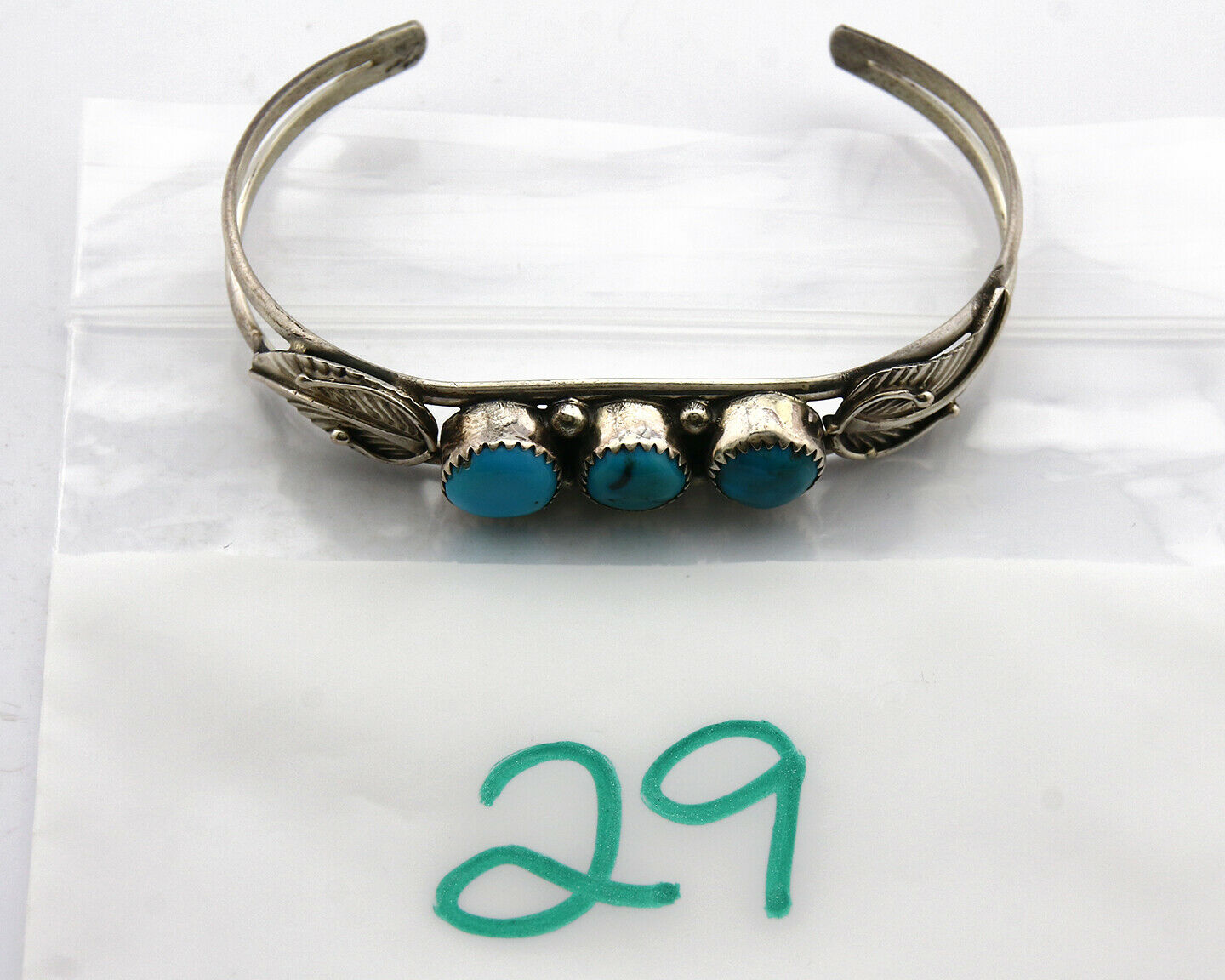 Navajo Bracelet .925 Silver Turquoise Mountain Signed RKFE C.80's