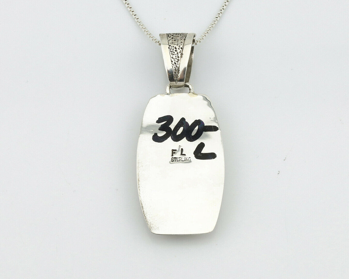 Navajo Handmade Inlaid Kachina Pendant .925 Silver Artist Signed FL C.80's