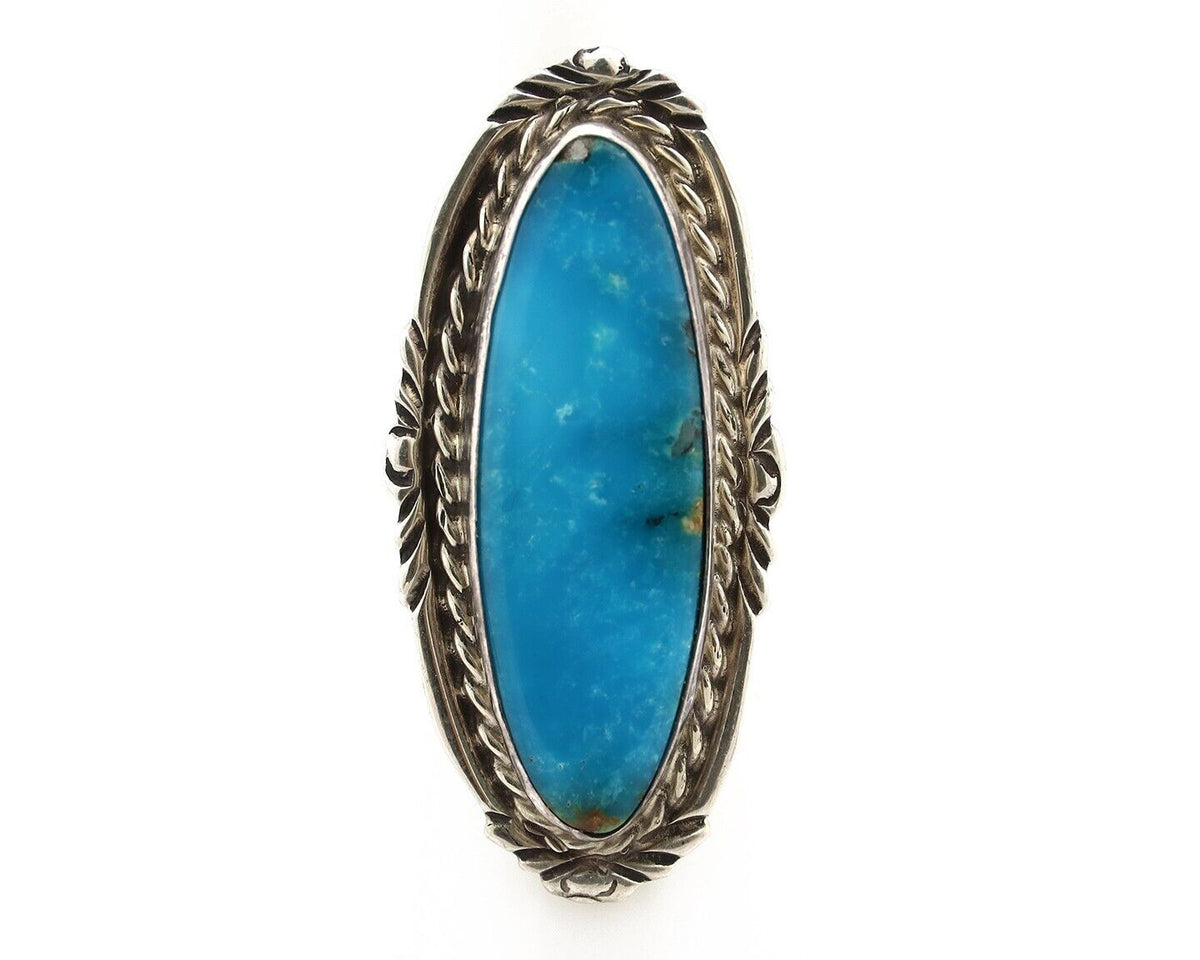 Navajo Ring 925 Silver Blue Turquoise Native Artist Signed Billy Eagle C.80s