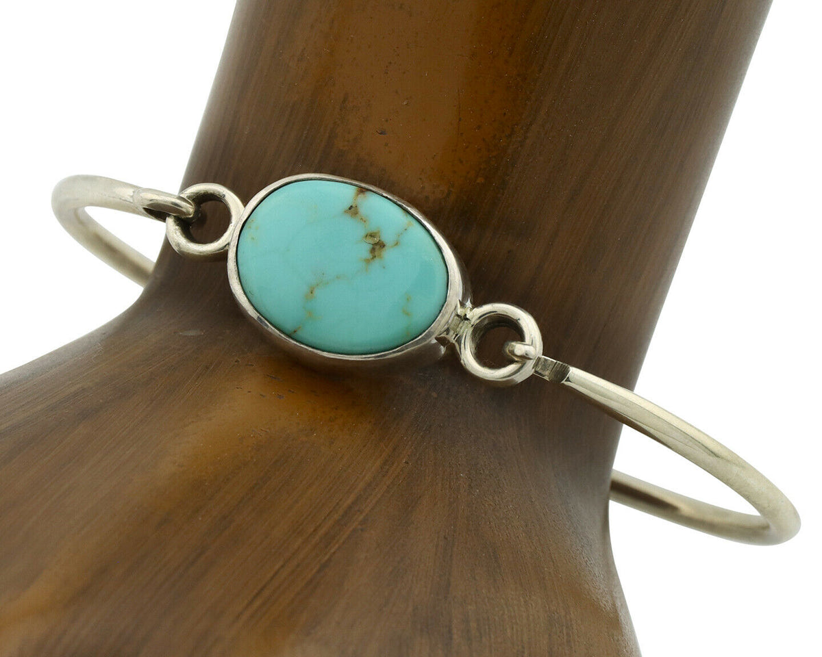 Navajo Bracelet .925 Silver Blue Arizona Turquoise Native American Artist C.90's