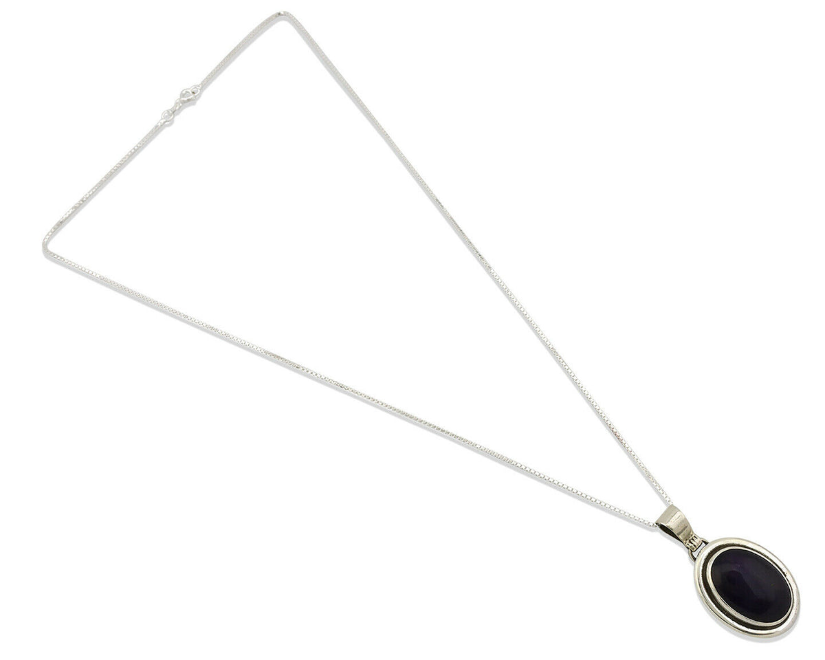 Navajo Necklace .925 Silver Natural Sugilite Apache Manufacturing C.80's