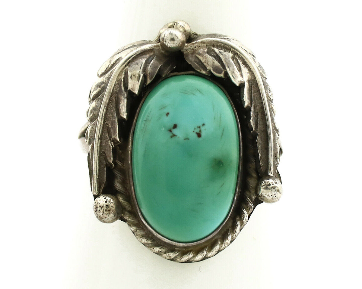 Navajo Ring .925 Silver Royston Turquoise Native American Artist C.1980's