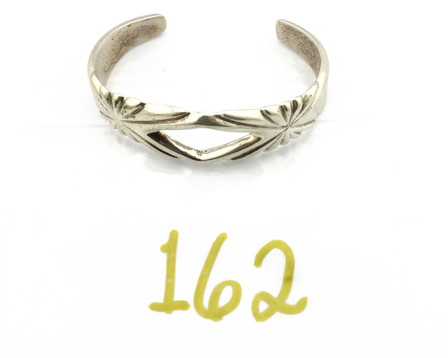 Navajo Sand Cast Bracelet .925 Silver Native American Artist Circa 1980's