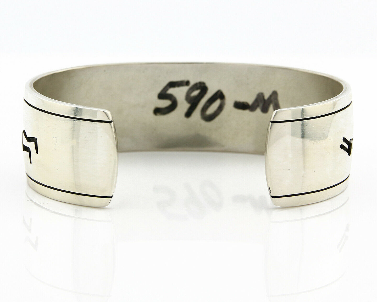 Hopi Bracelet .925 Silver Signed Artist Nathan Fred Jr 1980's
