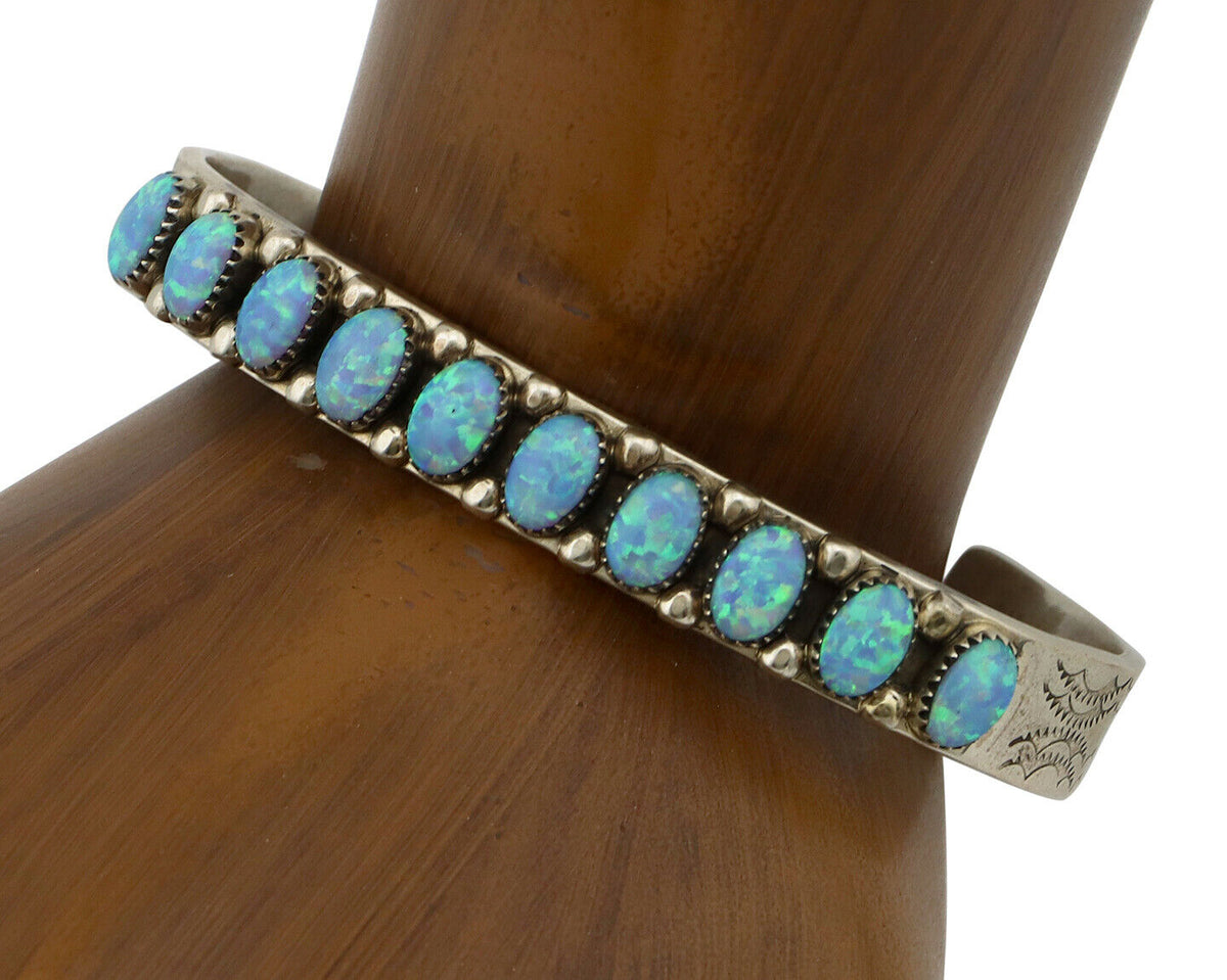 Zuni Bracelet .925 Silver Natural Pink Mussel H. M. Coonsis C.90's