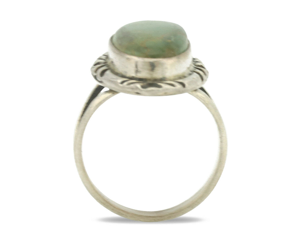 Navajo Ring .925 Silver Natural Turquoise Artist Signed Native American C.80's