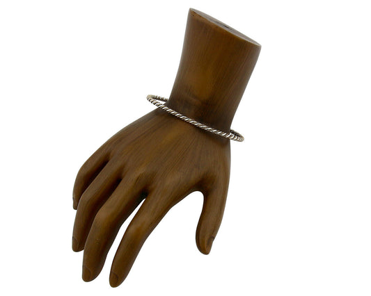 Navajo Bracelet .925 Silver Braided Twisted Artist Tahe C80's