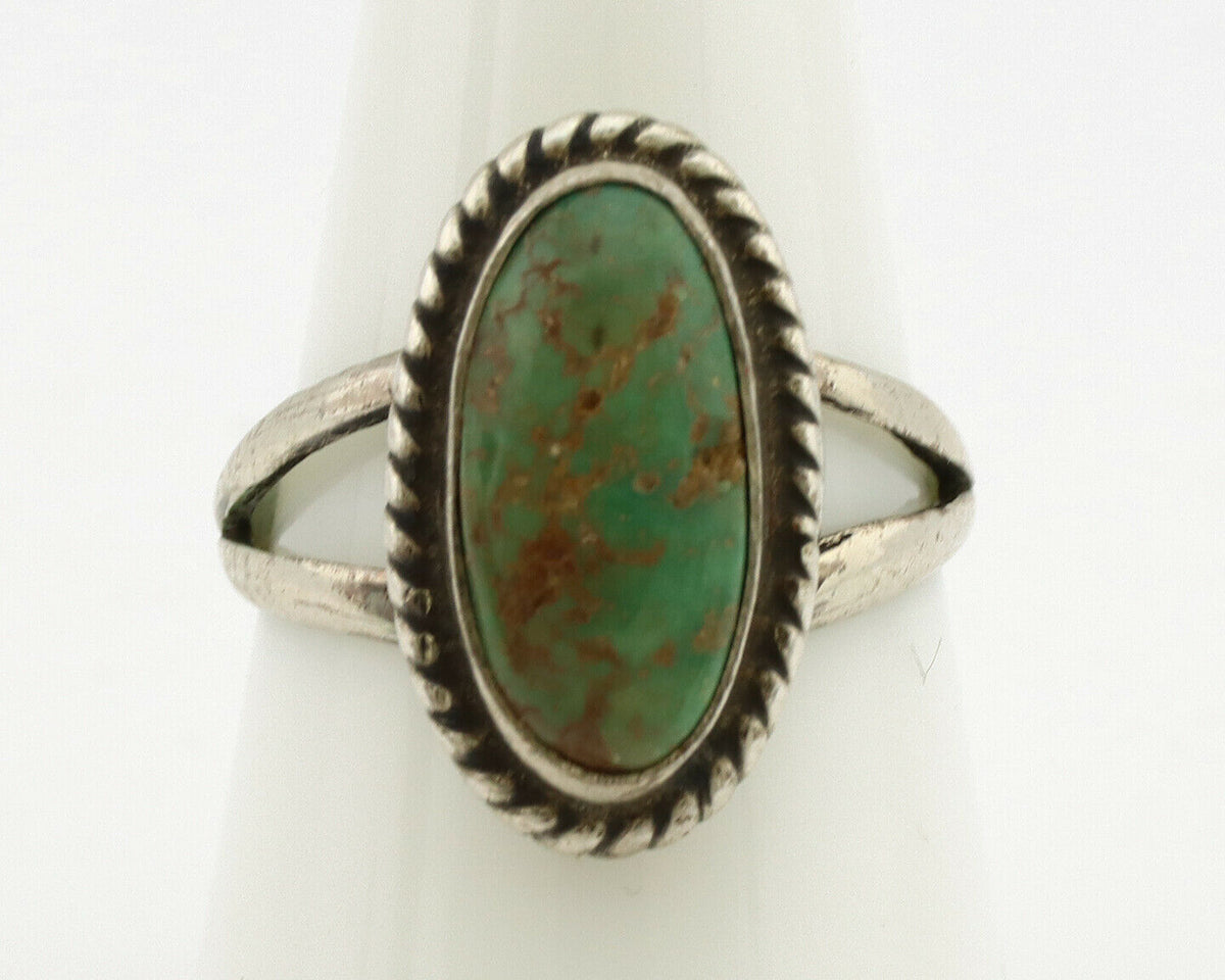 Navajo Ring .925 Silver Manassas Turquoise Artist Native American C.1980's