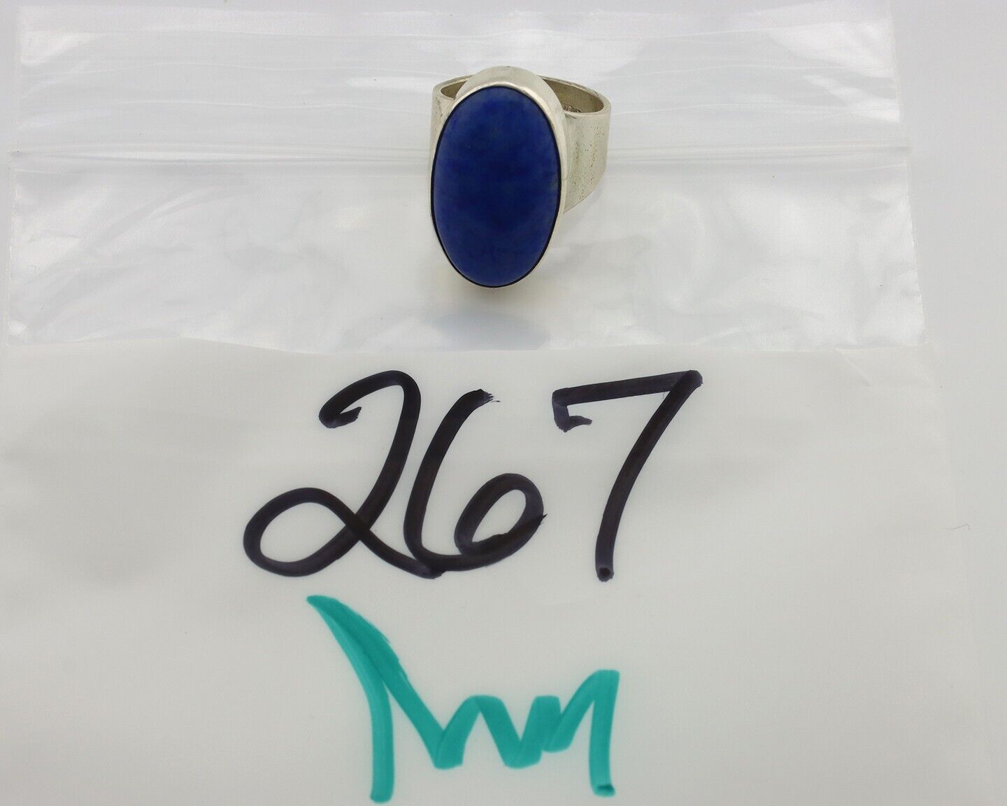 Navajo Ring 925 Silver Natural Lapis Artist Signed Wilbur Musket Jr C.80's