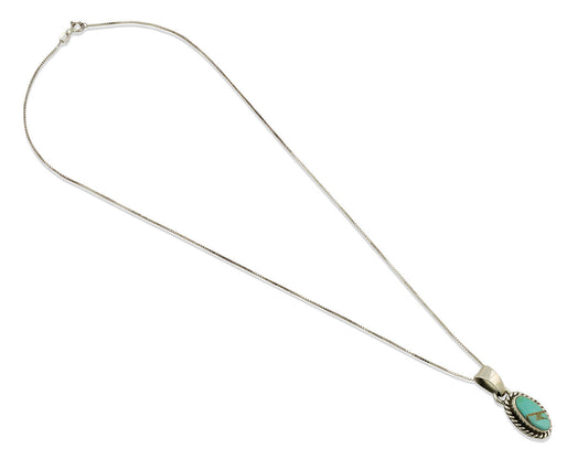 Navajo Necklace .925 Silver Arizona Turquoise Artist Gecko C.1980's