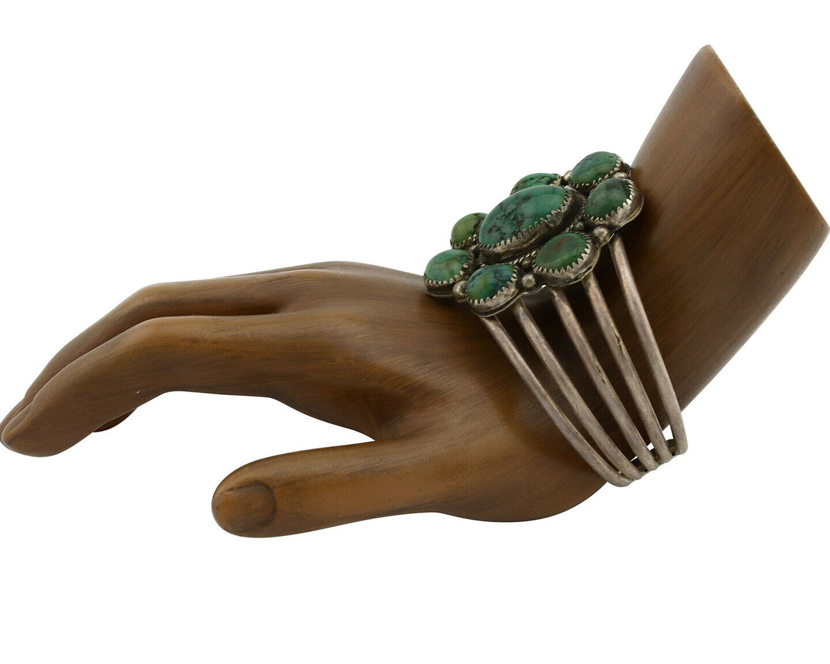 Navajo Bracelet .925 Silver Royston Turquoise Native American Artist C.80's