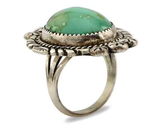 Navajo Ring .925 Silver Royston Turquoise Native American Artist C.80's