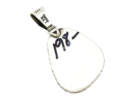 Navajo Pendant .925 Silver Kingman Turquoise Signed Artist LT Begay C.80's