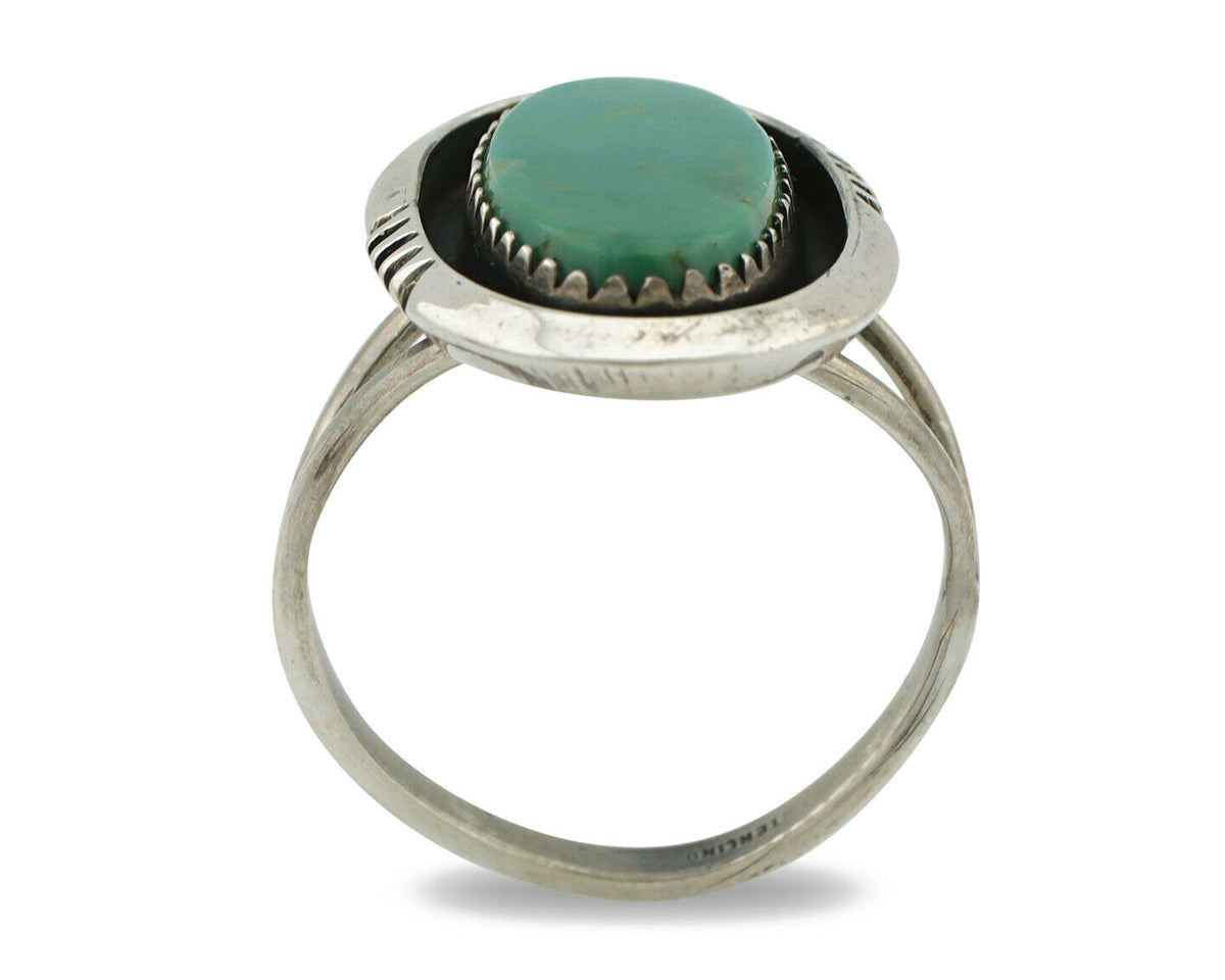 Navajo Ring .925 Silver Blue Turquoise Native American Artist Handmade C.80's