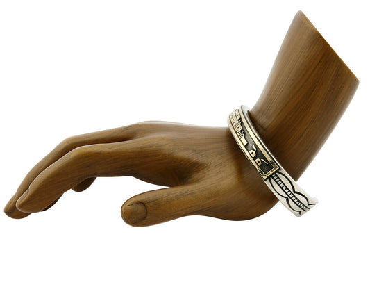 Women's Navajo Bracelet SOLID 14k & Silver Signed Lowell Draper C.80's