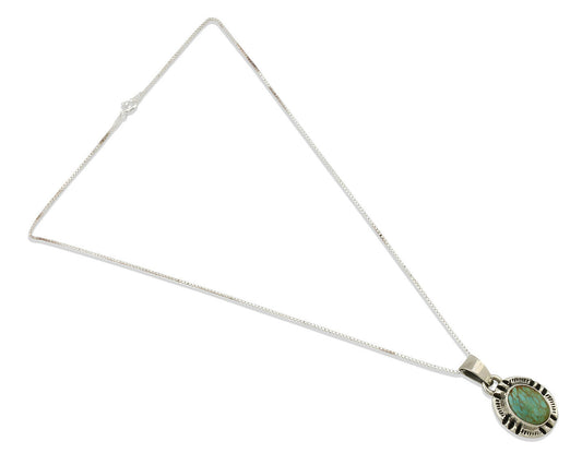 Navajo Pendant .925 Silver Kingman Turquoise Artist Signed Gecko C.80's