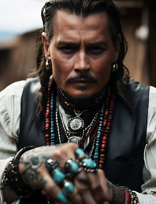 johnny depp wearing native american jewelry