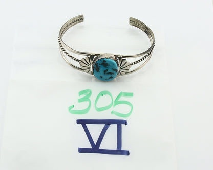 Vintage Navajo Bracelet 925 Silver Blue Turquoise Handmade