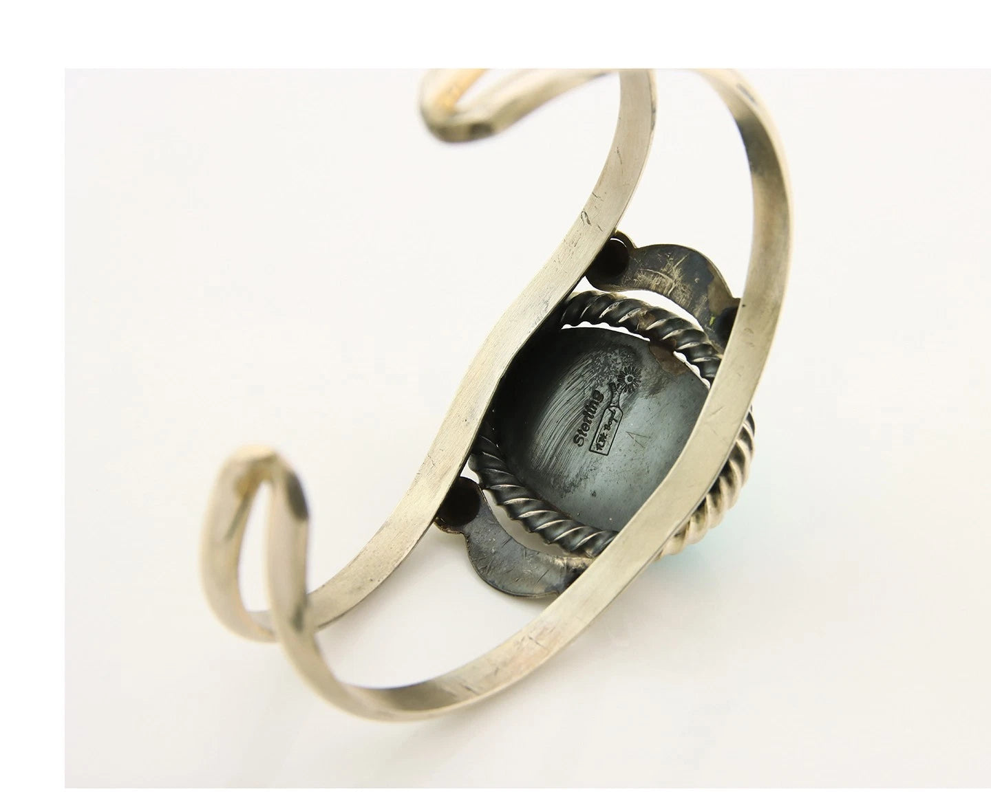 Navajo Cuff Bracelet Sterling Silver Turquoise Vintage Signed Randy Boyd