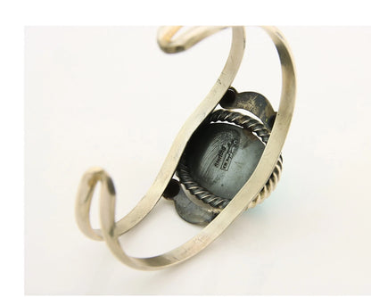 Navajo Cuff Bracelet Sterling Silver Turquoise Vintage Signed Randy Boyd
