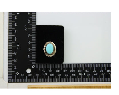 Navajo Earrings 925 Silver Natural Turquoise Native Artist C.80's