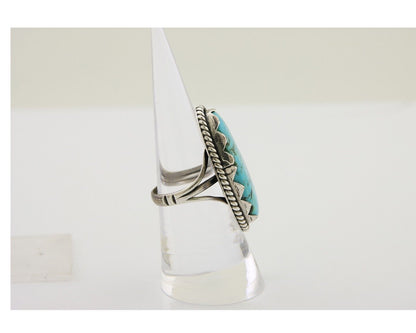 Navajo Handmade Ring 925 Silver Turquoise Native American Artist C.80's