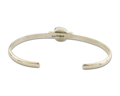 Navajo Bracelet .925 Silver Natural Red Coral Cuff Native American Artist C.80's