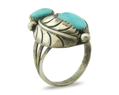 Vintage Navajo Ring 925 Sterling Silver Authentic Turquoise Size 7.5