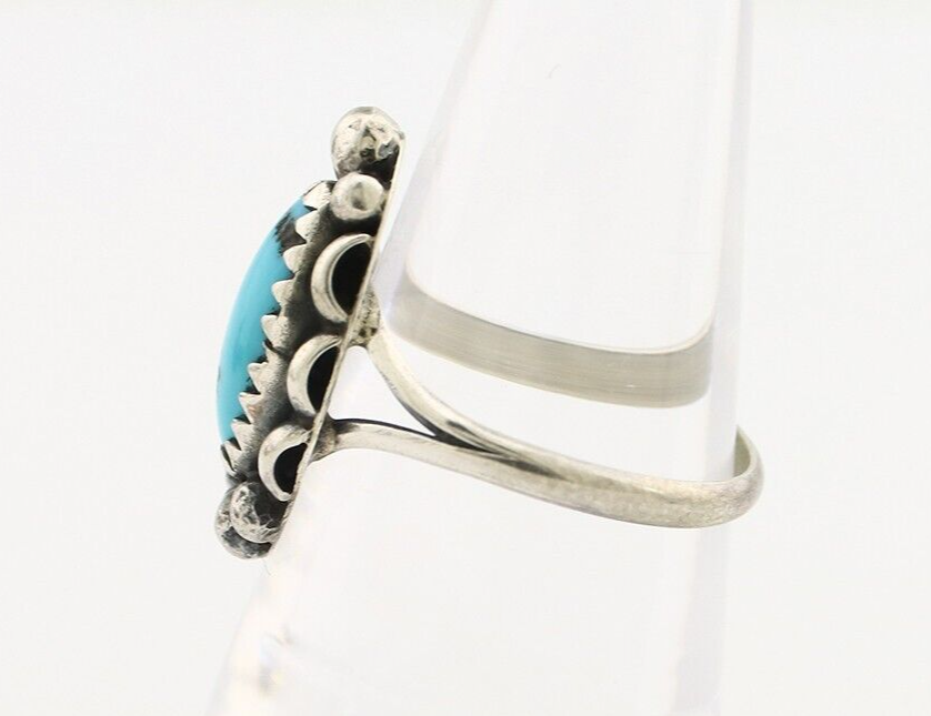 Navajo Ring 925 Silver Turquoise Artist Signed SkyStone Creations C.80's