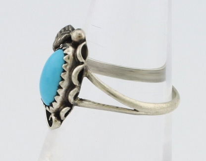 Navajo Ring 925 Silver Sleeping Beauty Turquoise Signed SkyStone Creations C80s