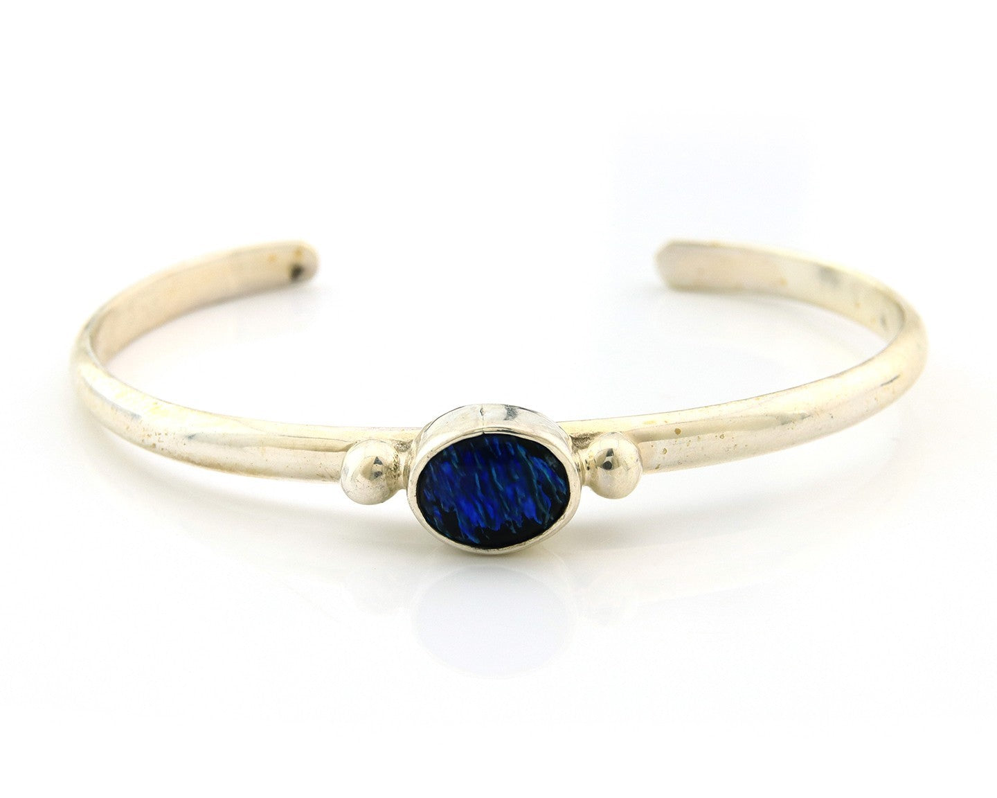 Navajo Cuff Bracelet Sterling Silver Natural Mined MOP Native Artist