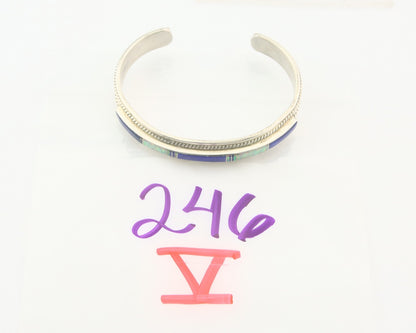Vintage Navajo Bracelet 925 Silver Handmade Authentic Gemstone Signed TF
