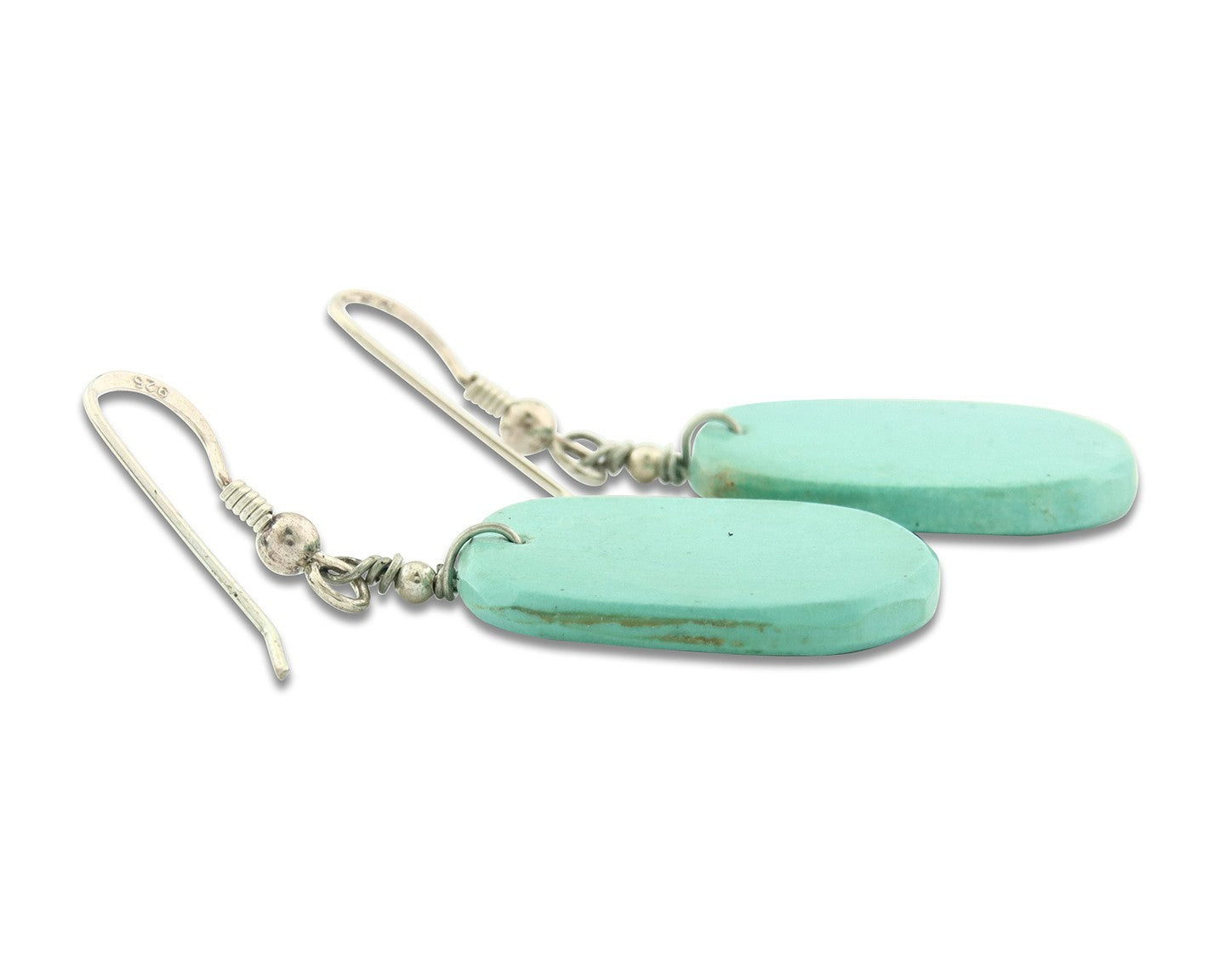 Santo Domingo Earrings Sterling Silver Turquoise Vintage Dangle Handmade