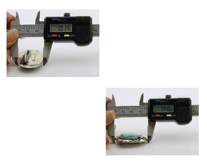 Navajo Pin 925 Silver Natural Mined Turquoise Artist Signed C Montoya C.80's