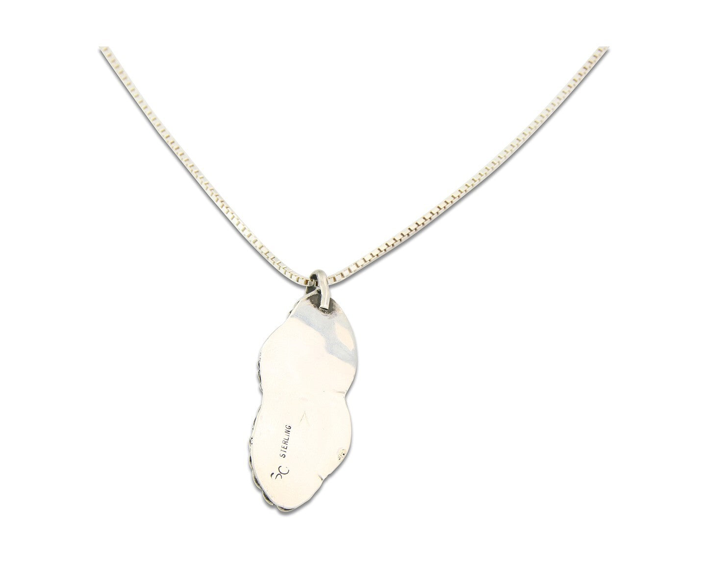 Navajo Sterling Silver Necklace Authentic Turquoise Vintage Signed SC